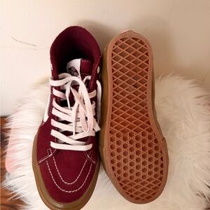 Vans Maroon High-Top Sneakers